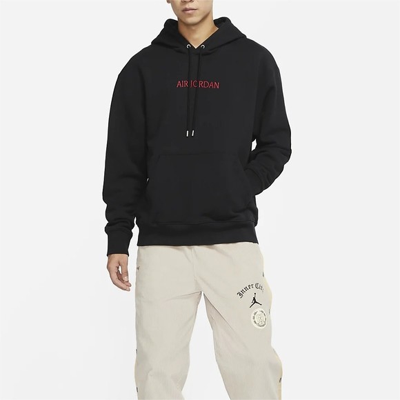 Nike Men's Air Jordan Pullover Cotton Hoodie Sportswear Black Size Large Sport - Picture 10 of 12